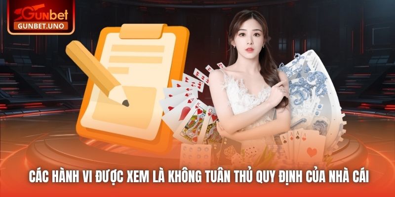 Các hành vi được xem là không tuân thủ quy định của nhà cái