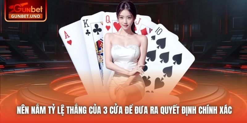 Nên nắm tỷ lệ thắng của 3 cửa để đưa ra quyết định chính xác